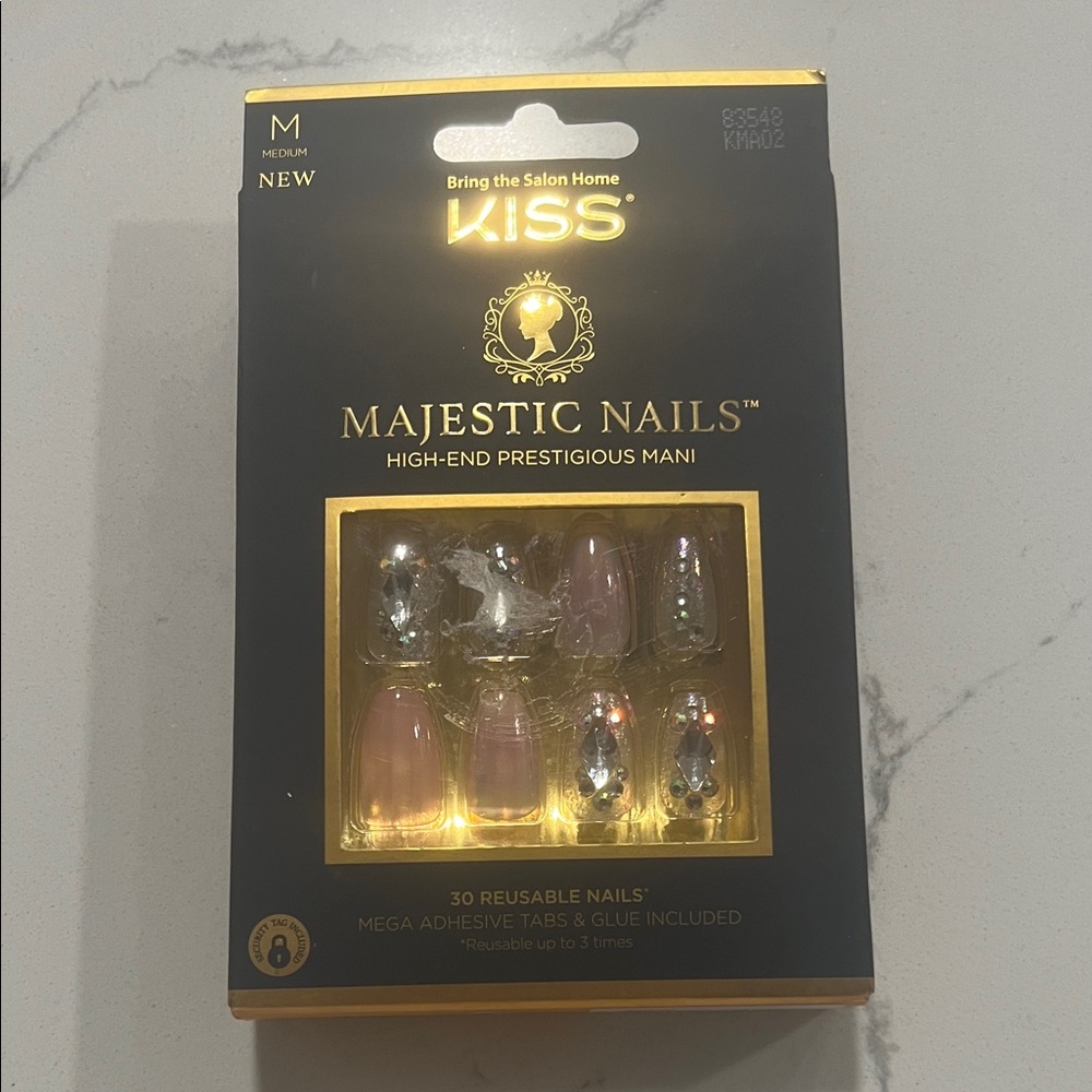 KISS Majestic Nails - Pink and Silver Glam